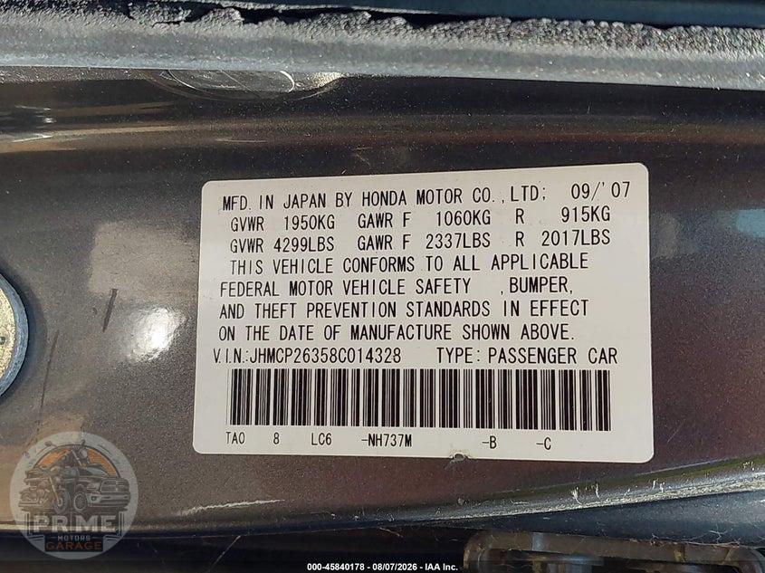 2008 HONDA ACCORD 2.4 LX — фото 9