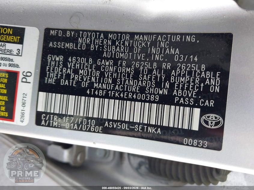 2014 TOYOTA CAMRY LE — фото 9
