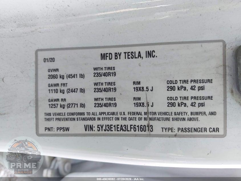 2020 TESLA MODEL 3 STANDARD RANGE PLUS REAR-WHEEL DRIVE/STANDARD RANGE REAR-WHEEL DRIVE — фото 9