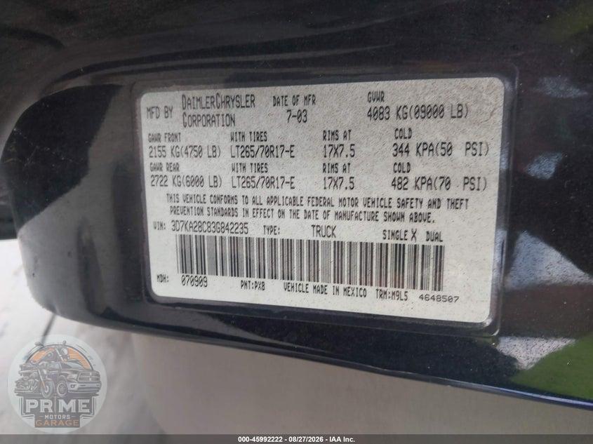 2003 DODGE RAM 2500 SLT/LARAMIE/ST — фото 9