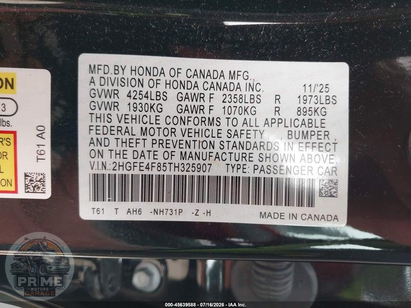 2026 HONDA CIVIC HYBRID SPORT/SPORT TOURING — фото 9
