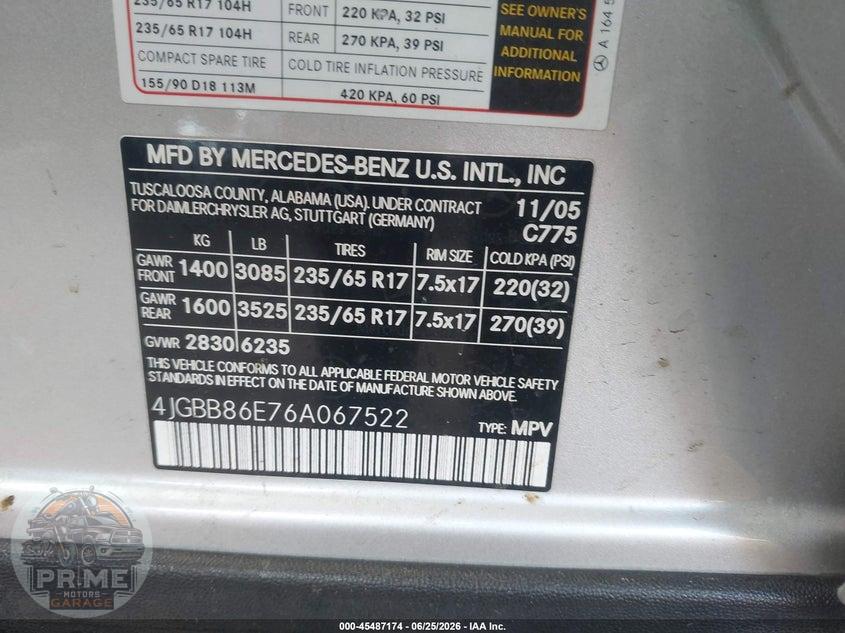 2006 MERCEDES-BENZ ML 350 4MATIC — фото 9