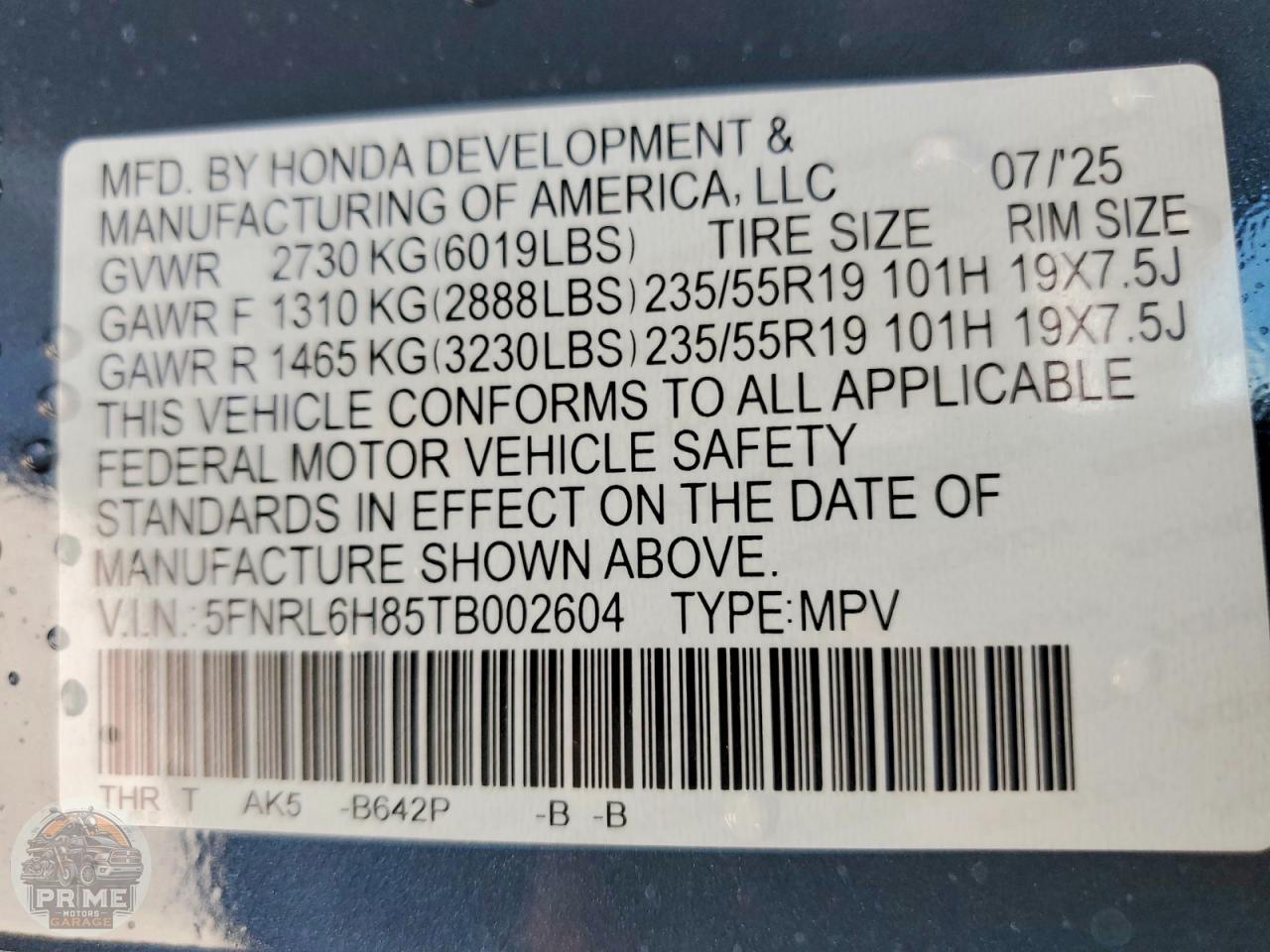 2026 HONDA ODYSSEY — фото 13