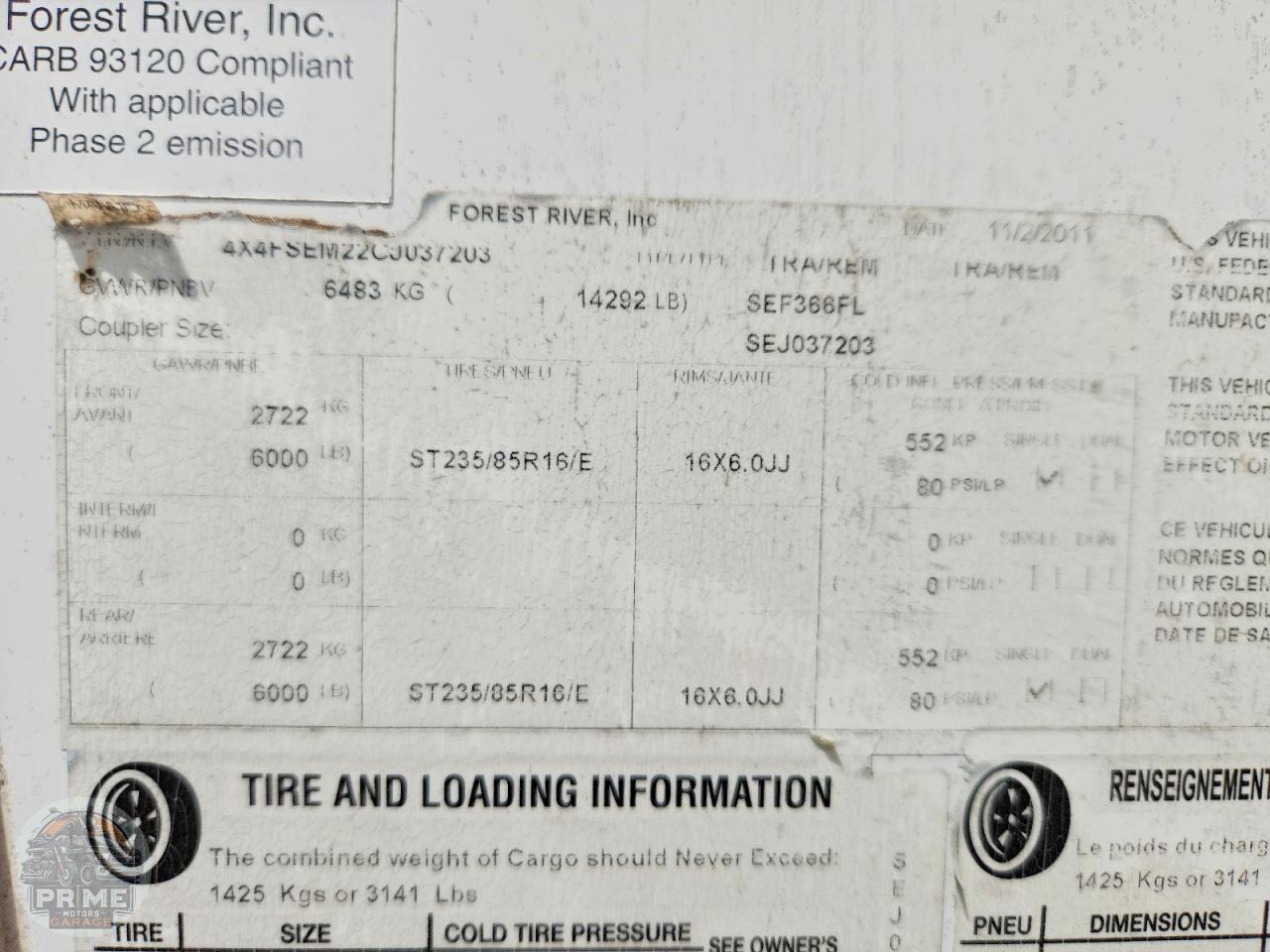 2012 FOREST RIVER SIERRA TRAILER — фото 10