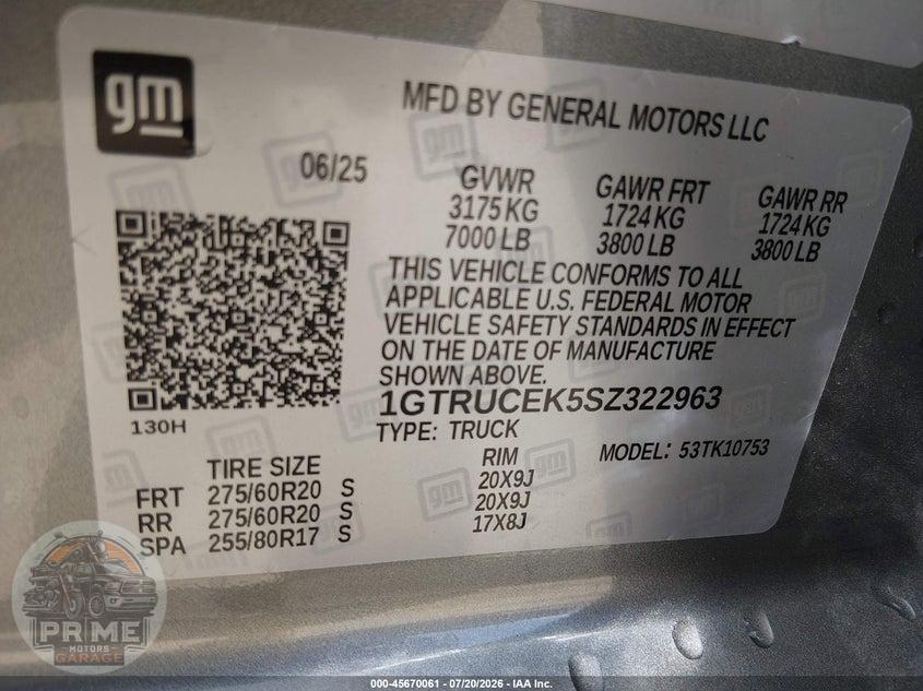 2025 GMC SIERRA 1500 4WD  STANDARD BOX ELEVATION WITH 3SB — фото 9