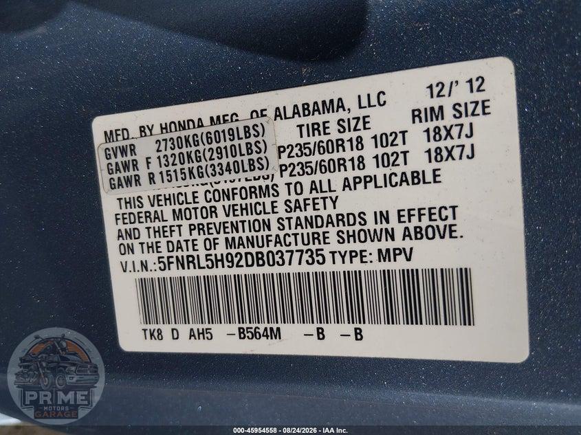 2013 HONDA ODYSSEY TOURING/TOURING ELITE — фото 9