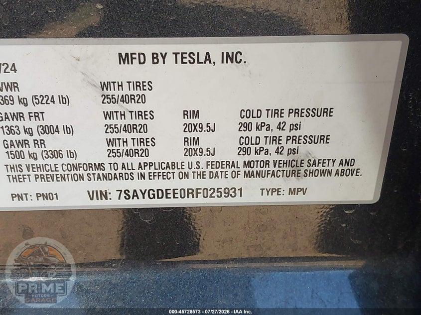 2024 TESLA MODEL Y LONG RANGE DUAL MOTOR ALL-WHEEL DRIVE — фото 9