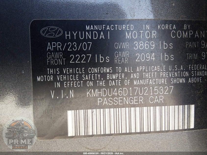2007 HYUNDAI ELANTRA GLS/LTD/SE — фото 9