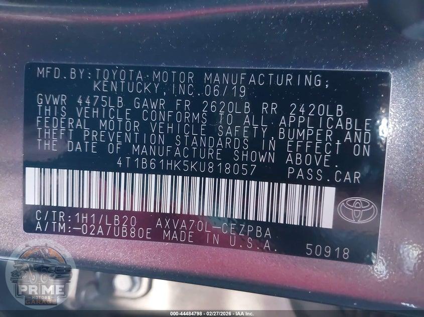 2019 TOYOTA CAMRY XSE — фото 9