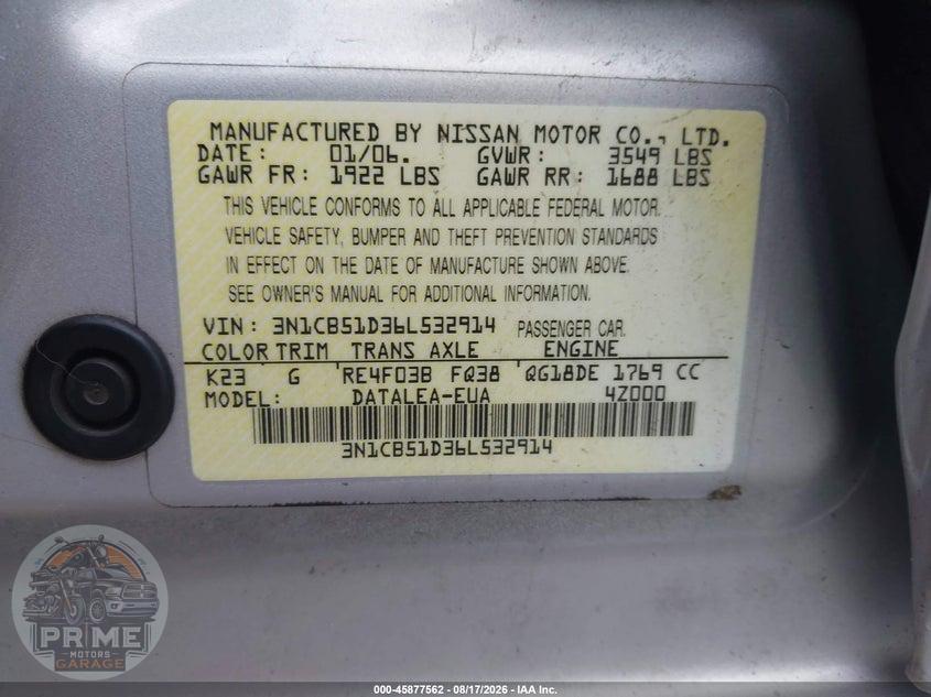 2006 NISSAN SENTRA 1.8S — фото 9