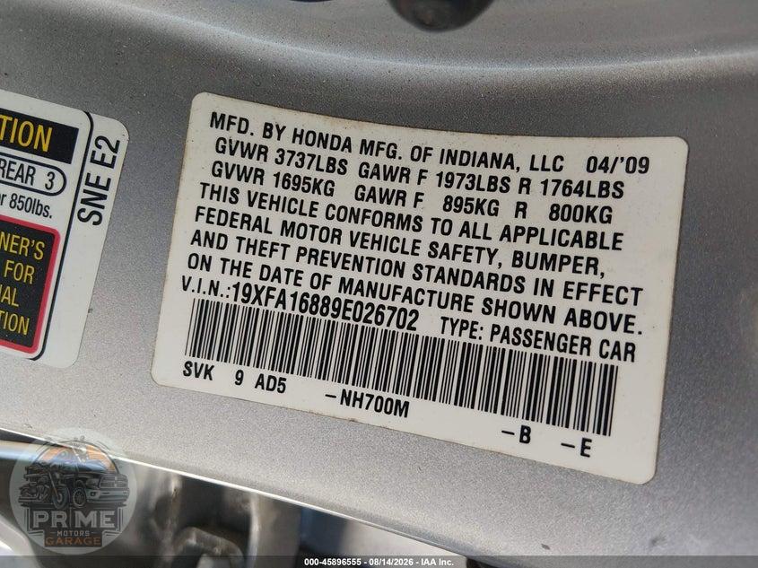 2009 HONDA CIVIC EX — фото 9