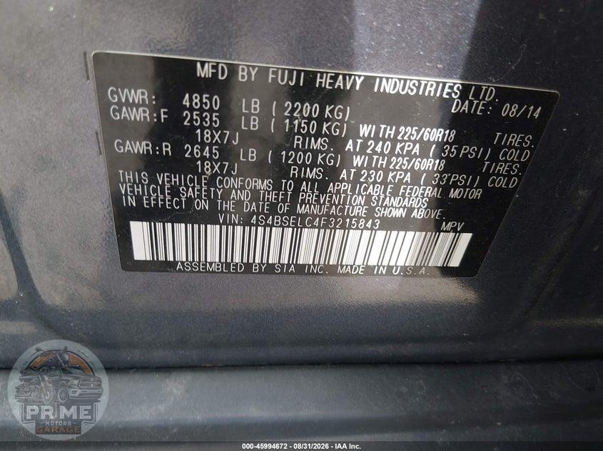 2015 SUBARU OUTBACK 3.6R LIMITED — фото 9