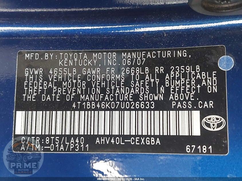 2007 TOYOTA CAMRY HYBRID — фото 9