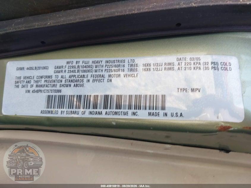 2005 SUBARU OUTBACK 2.5I — фото 9
