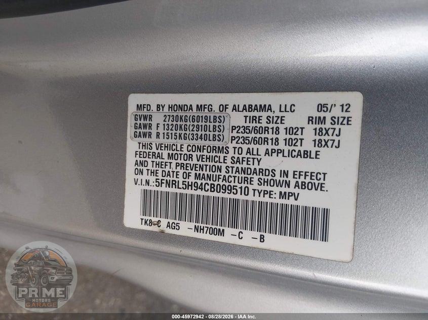 2012 HONDA ODYSSEY TOURING/TOURING ELITE — фото 9