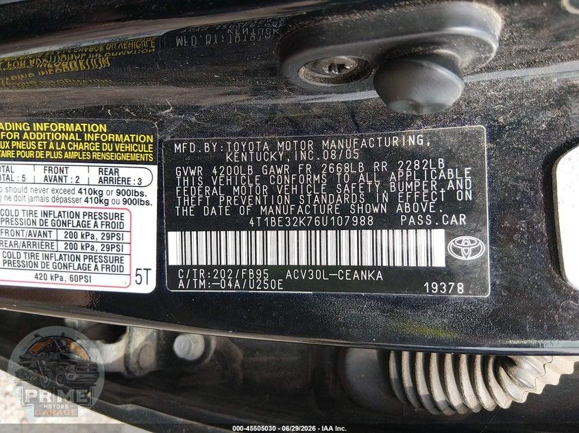 2006 TOYOTA CAMRY STD — фото 9