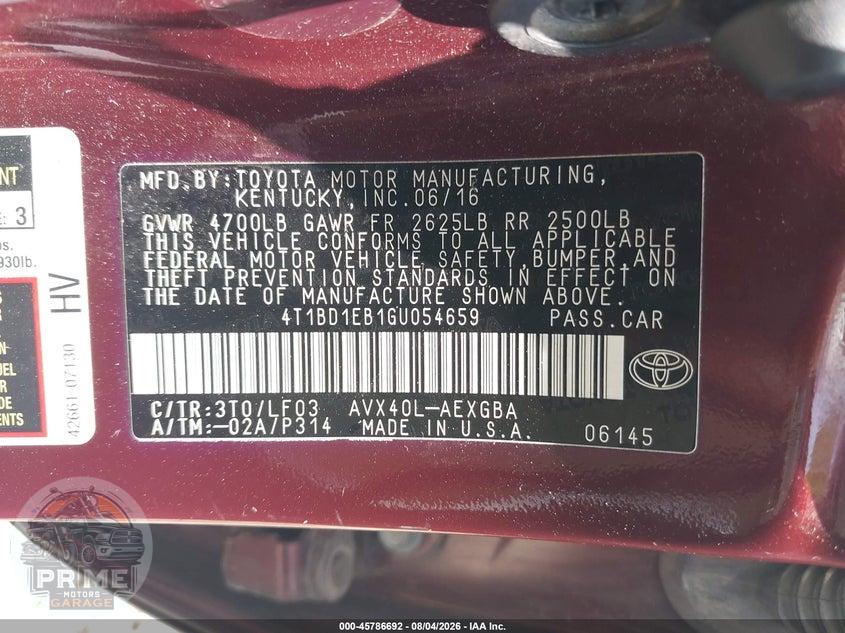 2016 TOYOTA AVALON HYBRID XLE — фото 9