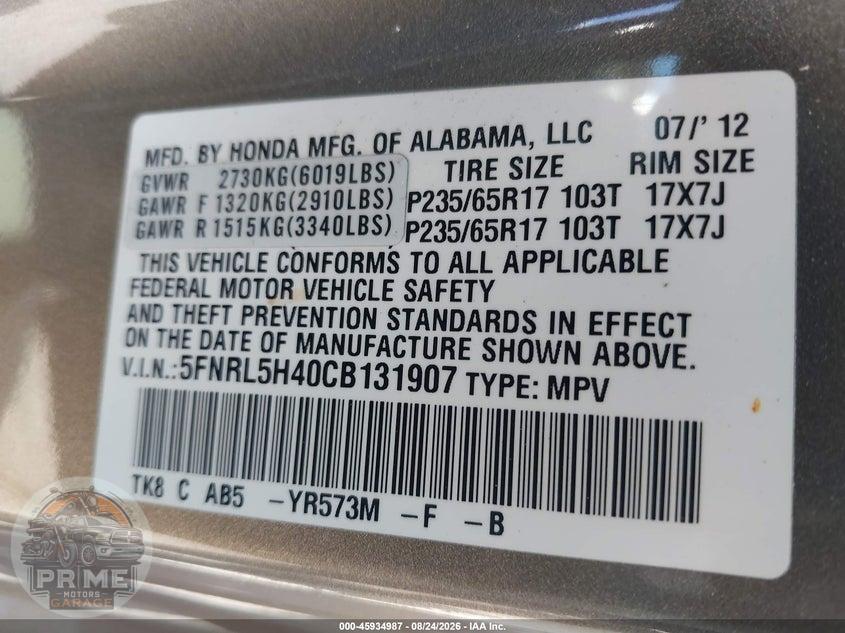 2012 HONDA ODYSSEY EX — фото 9