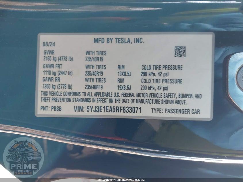 2024 TESLA MODEL 3 LONG RANGE DUAL MOTOR ALL-WHEEL DRIVE/REAR-WHEEL DRIVE — фото 9