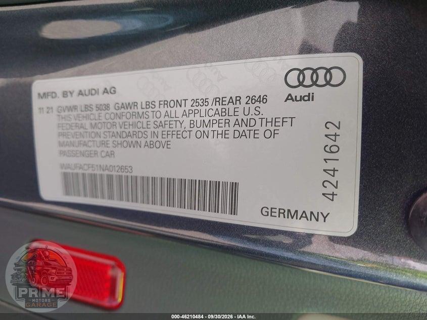 2022 AUDI A5 SPORTBACK PREMIUM PLUS 45 TFSI S LINE QUATTRO S TRONIC — фото 9
