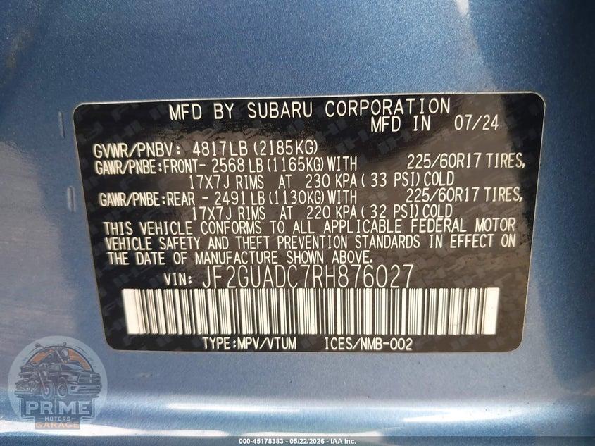 2024 SUBARU CROSSTREK PREMIUM — фото 9
