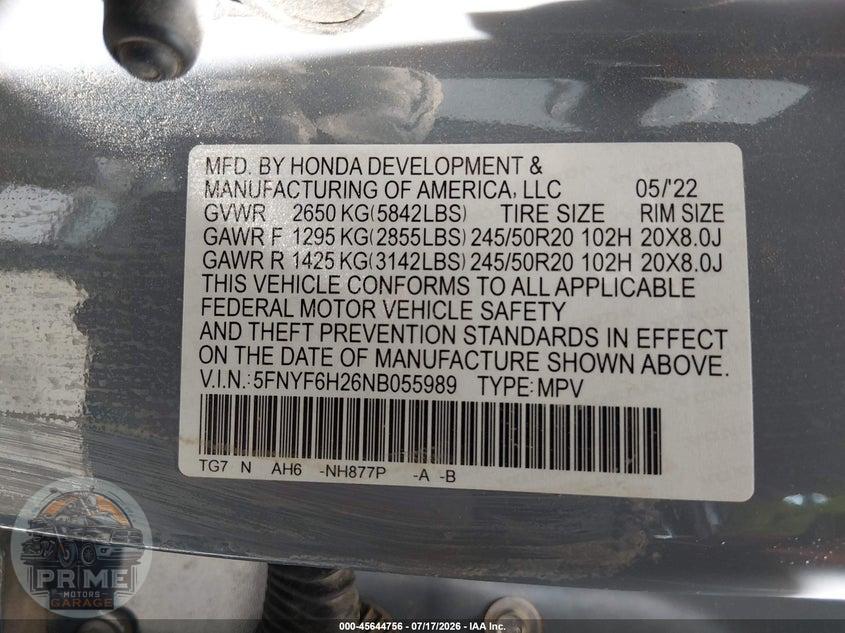 2022 HONDA PILOT AWD SPECIAL EDITION — фото 9