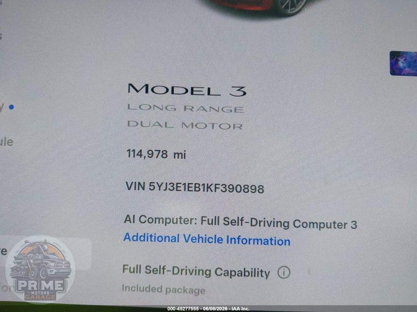 2019 TESLA MODEL 3 LONG RANGE/PERFORMANCE — фото 14