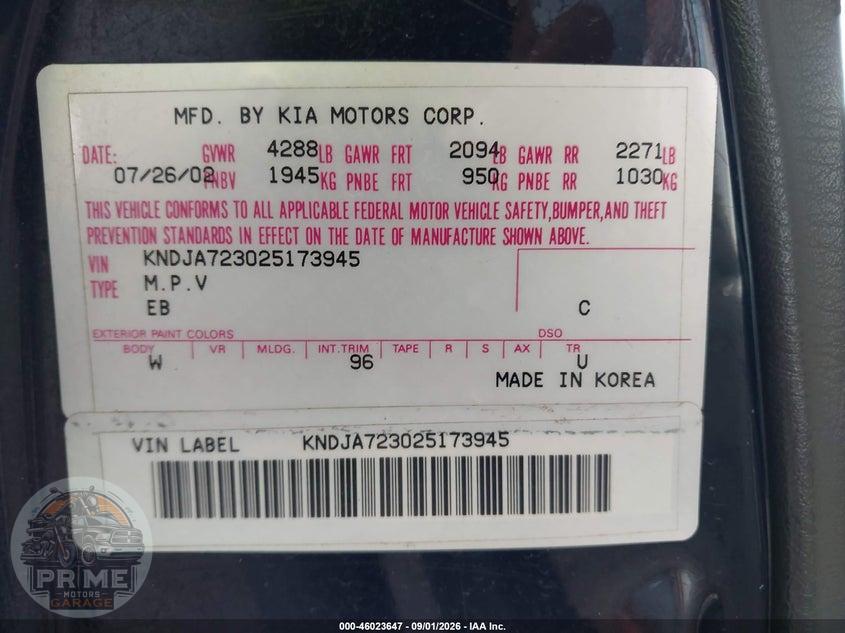 2002 KIA SPORTAGE — фото 9