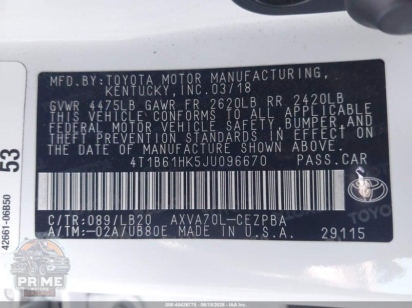 2018 TOYOTA CAMRY XSE — фото 9