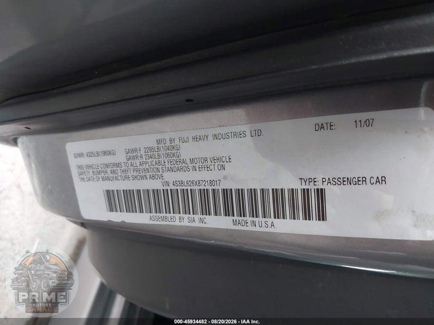 2008 SUBARU LEGACY 2.5I LIMITED — фото 9