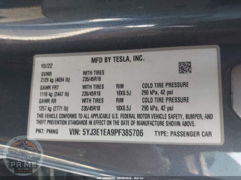 2023 TESLA MODEL 3 REAR-WHEEL DRIVE — фото 9