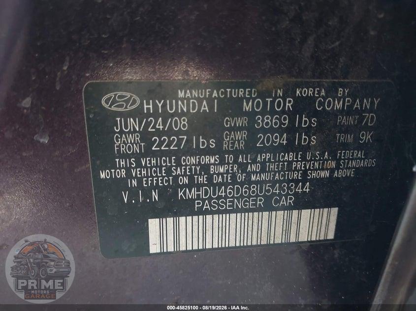 2008 HYUNDAI ELANTRA GLS/SE — фото 9