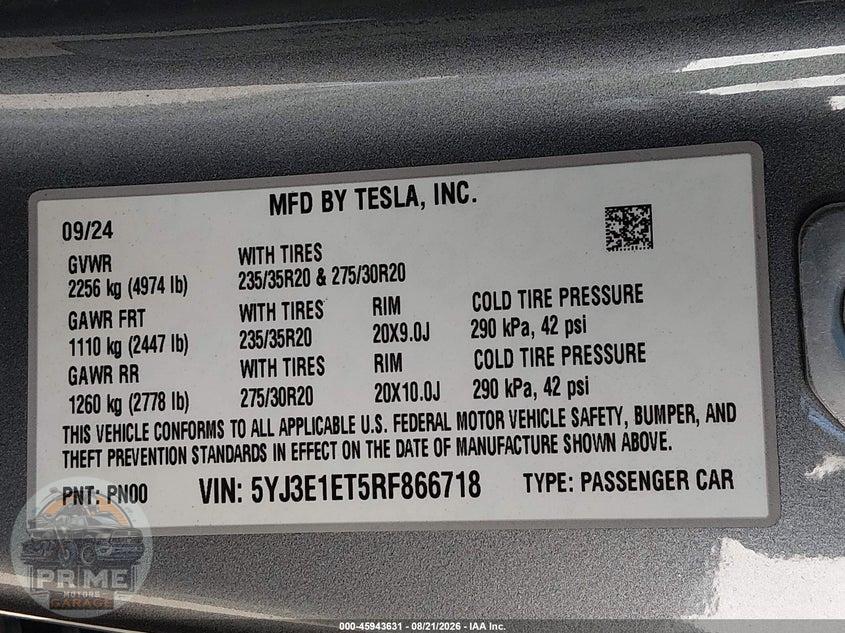 2024 TESLA MODEL 3 PERFORMANCE ALL-WHEEL DRIVE — фото 9