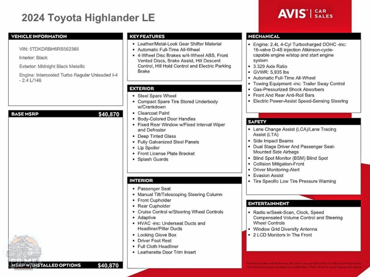 2024 TOYOTA HIGHLANDER — фото 13