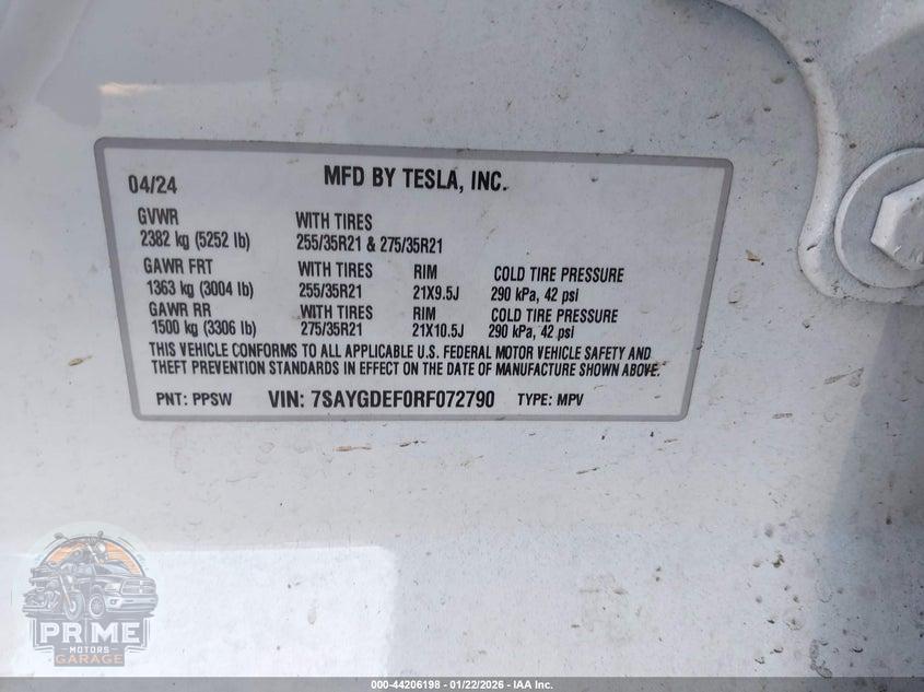 2024 TESLA MODEL Y PERFORMANCE DUAL MOTOR ALL-WHEEL DRIVE — фото 9