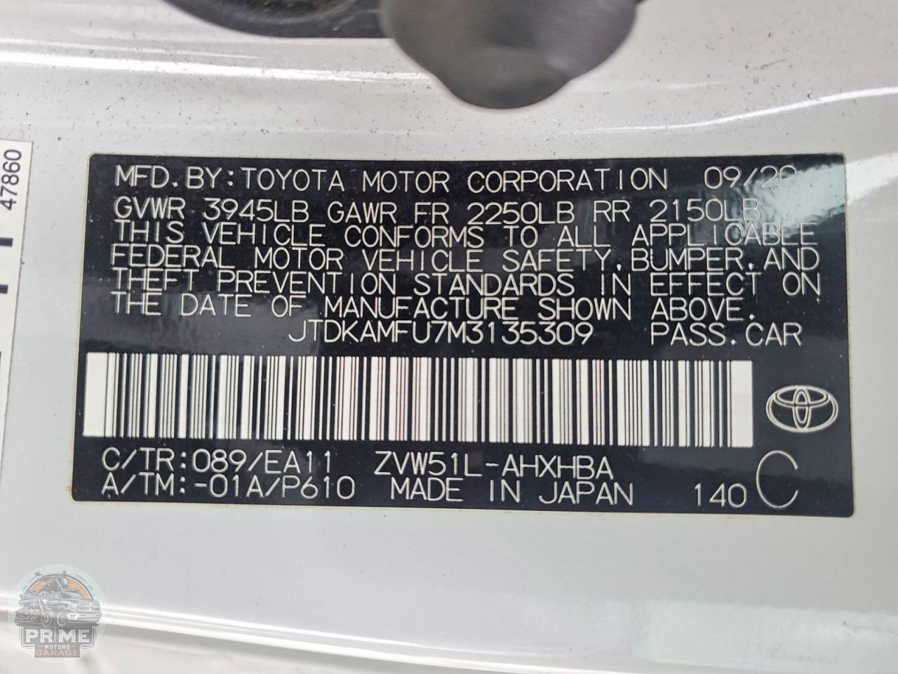 2021 TOYOTA PRIUS — фото 14