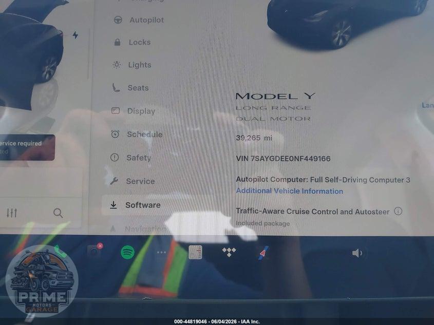 2022 TESLA MODEL Y LONG RANGE DUAL MOTOR ALL-WHEEL DRIVE — фото 16