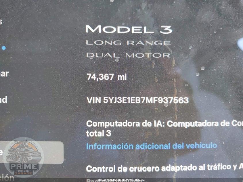 2021 TESLA MODEL 3 LONG RANGE DUAL MOTOR ALL-WHEEL DRIVE — фото 14
