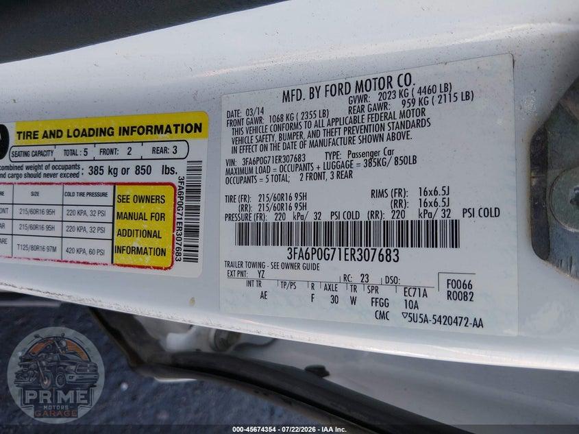 2014 FORD FUSION S — фото 9