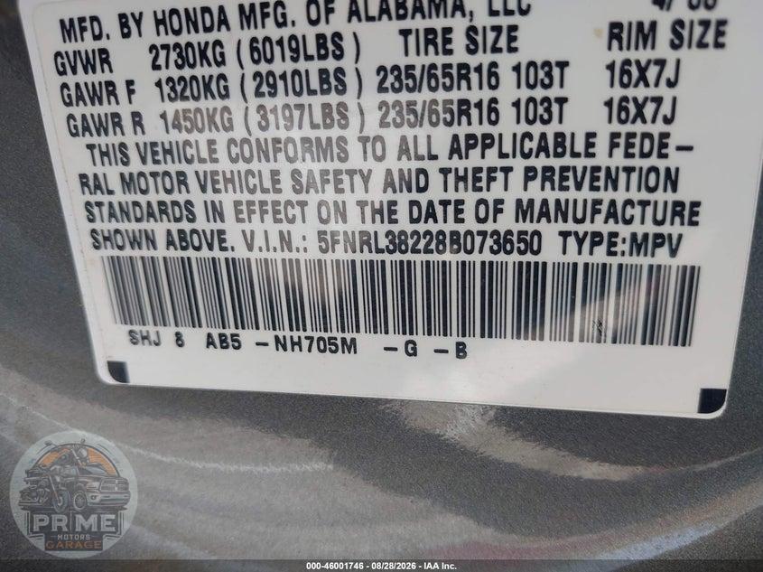 2008 HONDA ODYSSEY LX — фото 9