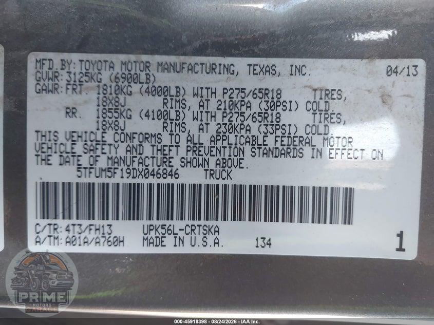 2013 TOYOTA TUNDRA GRADE 4.6L V8 — фото 9