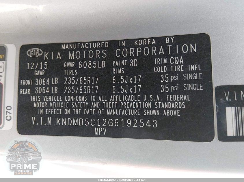 2016 KIA SEDONA LX — фото 9