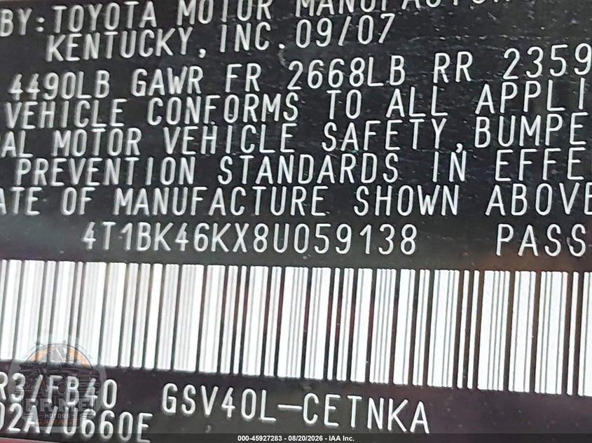 2008 TOYOTA CAMRY LE — фото 9