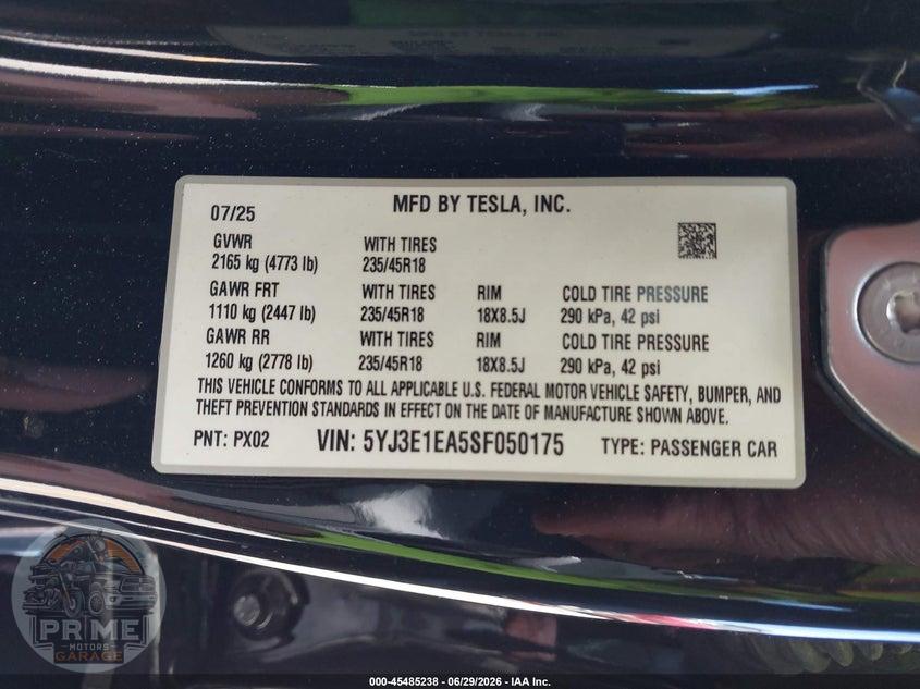 2025 TESLA MODEL 3 LONG RANGE REAR-WHEEL DRIVE/STANDARD REAR-WHEEL DRIVE — фото 9
