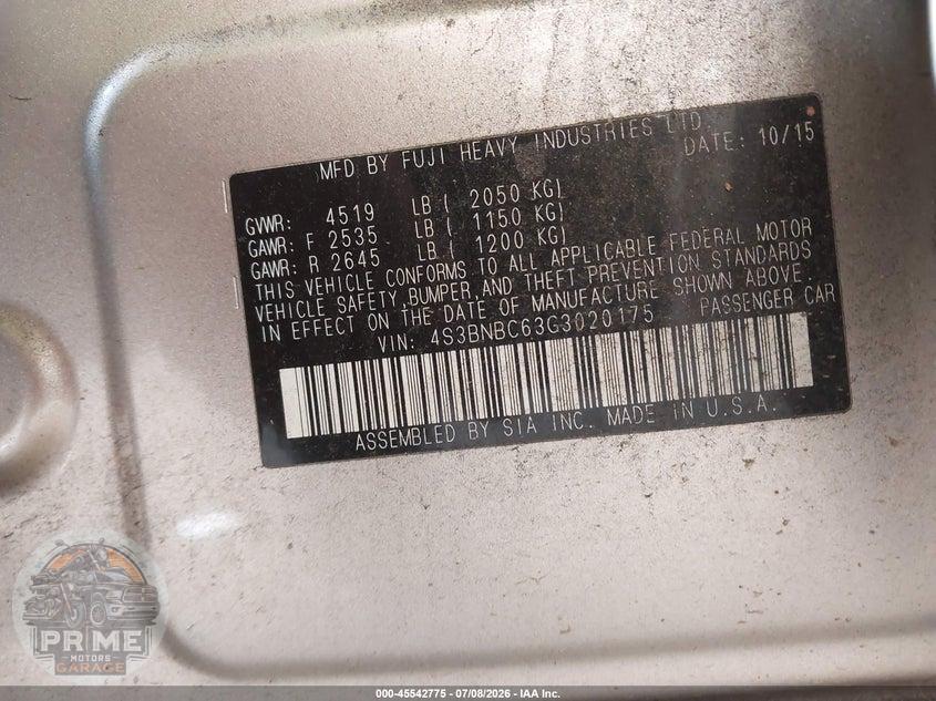 2016 SUBARU LEGACY 2.5I PREMIUM — фото 9