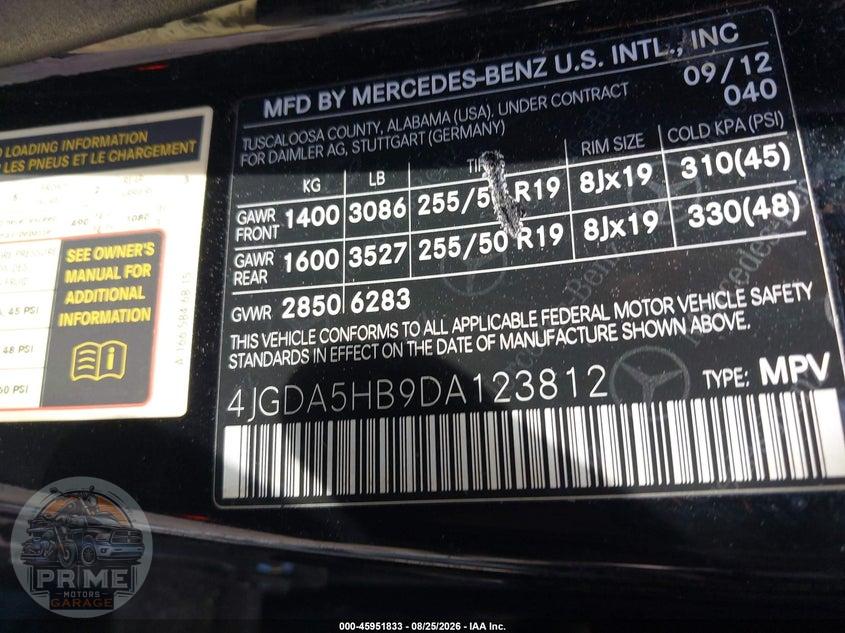 2013 MERCEDES-BENZ ML 350 4MATIC — фото 9
