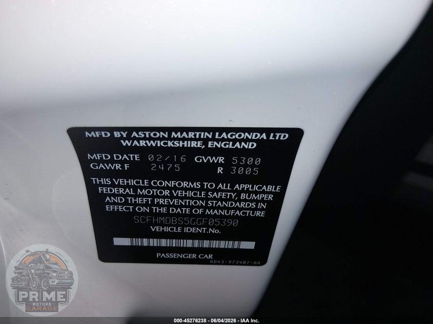 2016 ASTON MARTIN RAPIDE S — фото 9