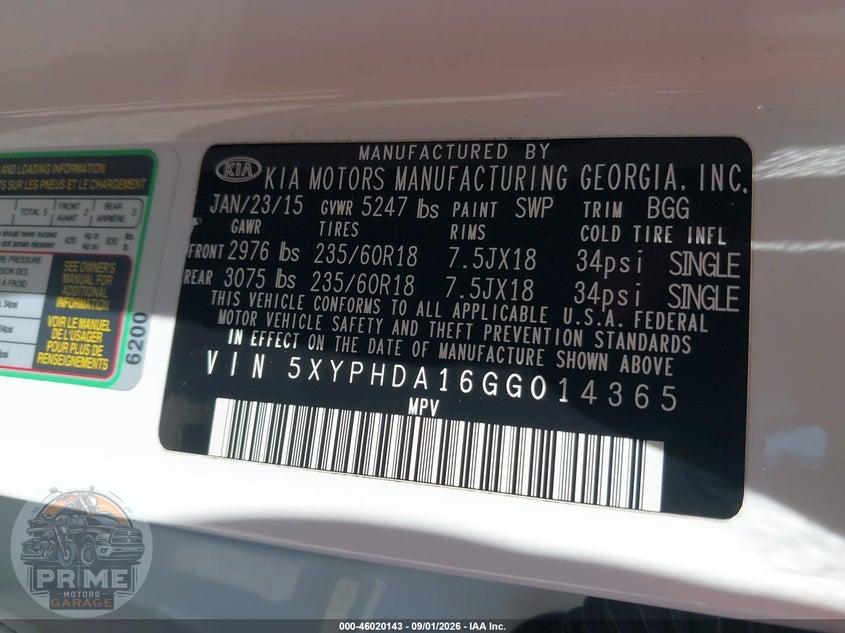 2016 KIA SORENTO 2.0T EX — фото 9