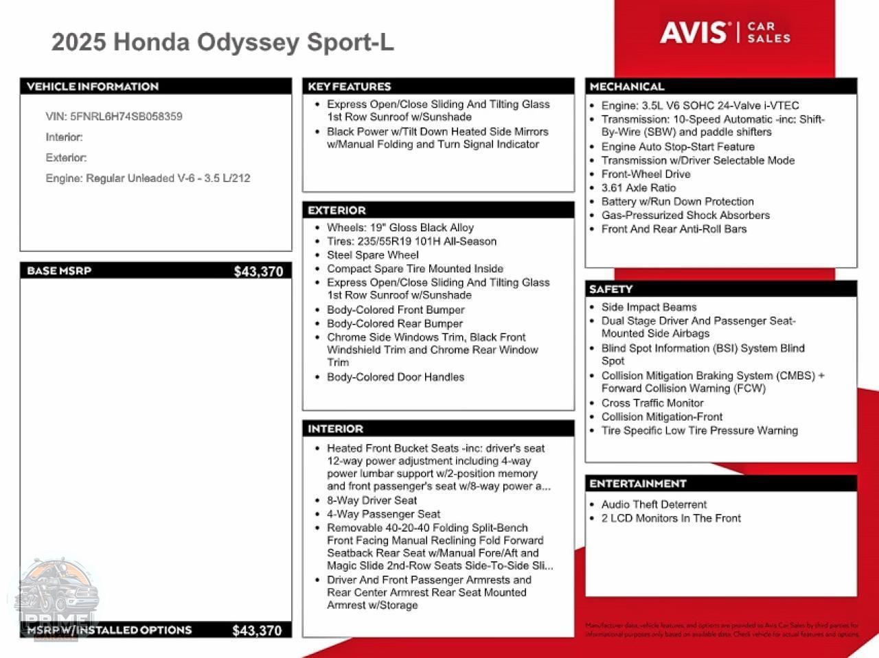 2025 HONDA ODYSSEY — фото 13