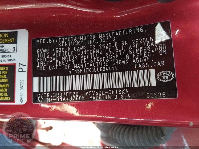 2013 TOYOTA CAMRY SE — фото 9